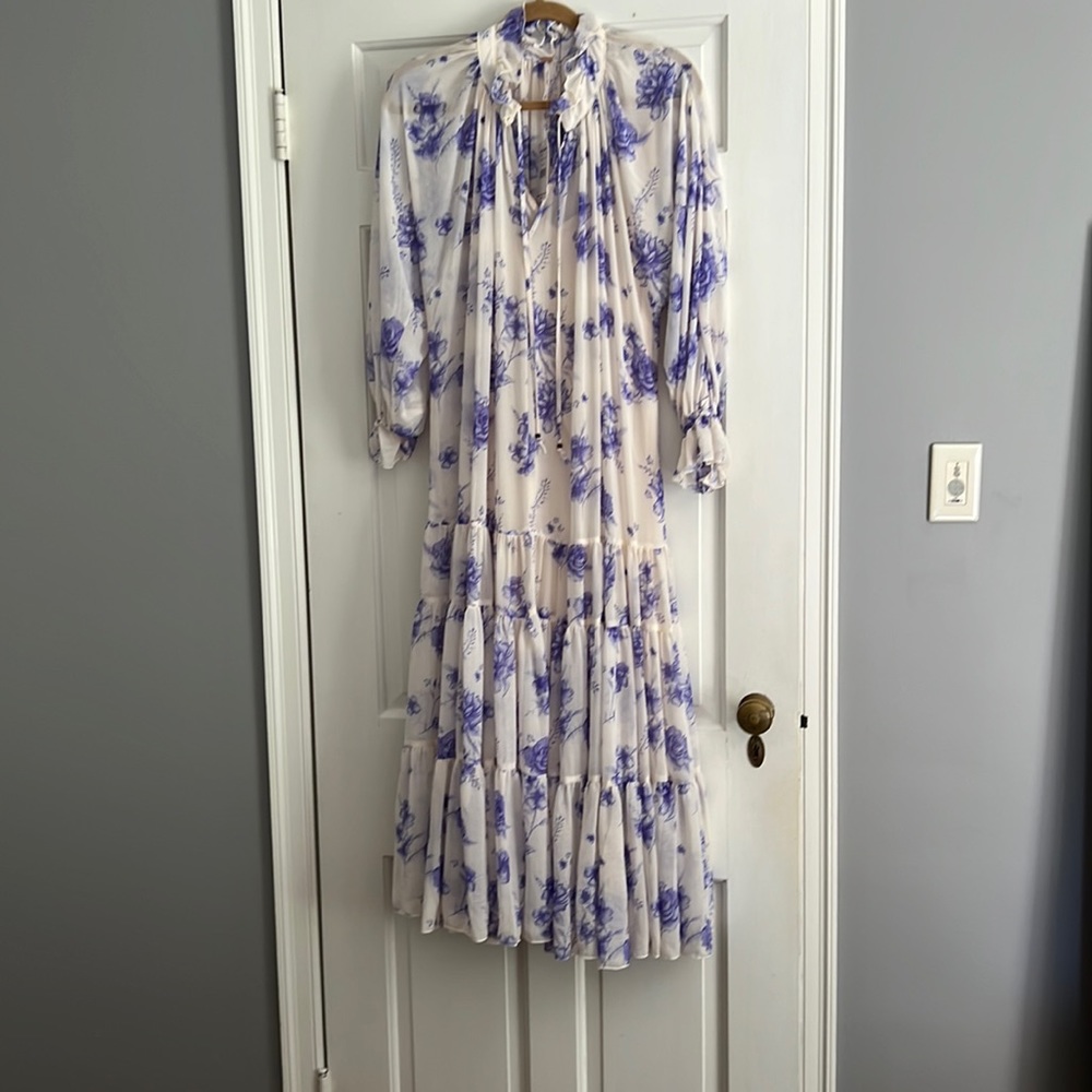 Free people long floral dress with lining